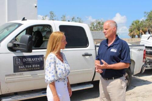 Andrea Couture, Owner of Intra-State Terrazzo & Concrete with Scott Carpenter, Florida SBDC at USF Business Consultant